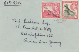 Malta: 1954: Brief Als Luftpost Nach Ermstthal - Malta