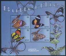 Nevis 2003 Butterflies 4v M/s, Kallima Rumia, Mint NH, Nature - Butterflies - St.Kitts-et-Nevis ( 1983-...)