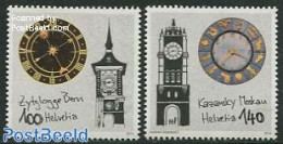 Switzerland 2014 Clocks, Joint Issue Russia 2v, Mint NH, Various - Joint Issues - Art - Clocks - Ungebraucht