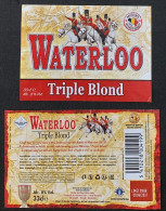 Bier Etiket (3c9), étiquette De Bière, Beer Label, Waterloo Triple Blond Brouwerij Mont-Saint-Jean - Birra