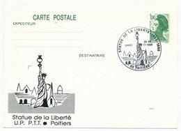 Entier Repiqué - 1,90 Liberté - Statue De La Liberté - POITIERS - 1986 - AK Mit Aufdruck (vor 1995)