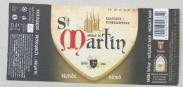 Bier Etiket (3o6a), étiquette De Bière, Beer Label, Saint Martin Blond Brouwerij De Brunehaut - Birra