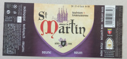 Bier Etiket (3o6b), étiquette De Bière, Beer Label, Saint Martin Bruin Brouwerij De Brunehaut - Birra