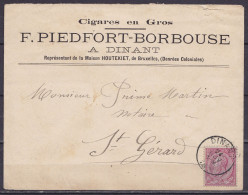 L. "Cigares En Gros F.Piedfort-Borbouse" Affr. N°46 Càd DINANT /24 NOV 1890 Pour ST-GERARD (au Dos: Càd Arrivée ST-GERAR - 1884-1891 Leopold II