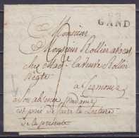 L. Datée 16 Septembre 1806 De GAND Pour TERMONDE - Griffe "92/ GAND" - Man. "à Son Absence, Madame Est Priée De Faire La - 1794-1814 (Periodo Francese)