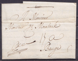 L. Datée 12 Janvier 1722 De CADIZ (Cadix) Pour BRUGES - Port "13" - 1714-1794 (Paises Bajos Austriacos)