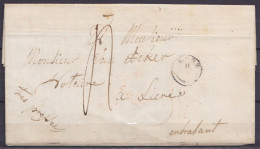 L. Datée 10 Janvier 1843 De LOOZ Càd T18 LOOZ /10 I Pour LIERRE - Man. "très Pressée" - Port "4" (au Dos: Càd Arrivée LI - 1830-1849 (Belgique Indépendante)