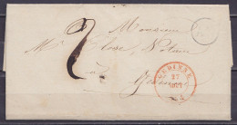 L. Datée 27 Août 1854 Càd GEDINNE /27 AOUT 1854 Pour E/V - Boîte Rurale "AH" - Port "2" - 1851-1857 Medaglioni (6/8)