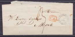 L. Datée 8 Août 1840 De Solre Càd T18 SOLRE-SUR-SAMBRE /8/VIII Pour MONS - [CA] - Port "3" (au Dos: Càd Arrivée MONS) - 1830-1849 (Belgica Independiente)