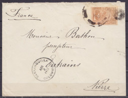 Colombie - L. Affr. 20cts Càd "BARRANQUILLA /ABR3 1903/ COLOMBIA" Pour ENTRAINS Nièvre (au Dos: Càd Arrivée ENTRAINS) - Colombia