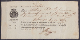 Portugal - Document (?) "Seguro" De La Poste De PORTO Pour Poste De LISBOA Daté 6 Avril 1824 - ...-1853 Prephilately