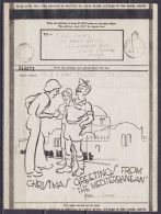 USA - V-Mail (courrier Par Micro-film) Pour SOUTH ARROW Grande-Bretagne - Dessin "Christmas Greetings From 'The Mediterr - Brieven En Documenten