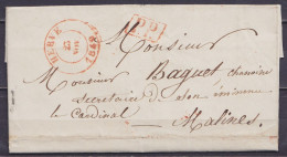 L. Datée 21 Novembre 1840 De HERVE Càd HERVE /23 NOV 1840 Pour MALINES - [P.P.] (au Dos: Port "3" & Càd Arrivée MALINES) - 1830-1849 (Unabhängiges Belgien)