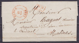 L. Datée 21 Novembre 1840 De HERVE Càd HERVE /23 NOV 1840 Pour MALINES - [P.P.] (au Dos: Port "3" & Càd Arrivée MALINES) - 1830-1849 (Belgio Indipendente)