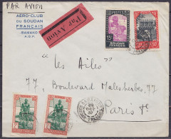 L. "Aéro-Club Du Soudan Français" Par Avion Affr. 4f65 Càd "BAMAKO R.P. /29 OCT 37/ SOUDAN-FRANCAIS" Pour PARIS (au Dos: - Lettres & Documents