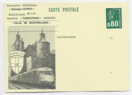 FRANCE ENTIER 80C BEQUET CARTE POSTALE REPIQUAGE VILLE DE MONTBELIARD DOUBS - Postales  Transplantadas (antes 1995)