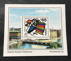 Poland 1986 Philatelic Exhibition In Swerige - Stockholm Block Michel No. 100 - MNH - Nuevos