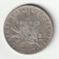 Semeuse 2 Franc Argent 1900 - Silver - - 2 Francs