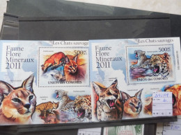 Comores 2011 Animaux Animals Dieren   Parfait Etat  Neuf Mnh  ** 2145/2149 Incomplet Chats Felins - Scimmie