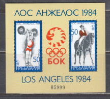 Bulgaria 1983 - Summer Olympics 1984, Los Angeles, Mi-Nr. Bl. 132, MNH** - Blocs-feuillets
