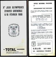 Dépliant 3 Volets Programme Et Tarif Des Billets Des Xèmes Jeux Olympiques D'Hiver De GRENOBLE 1968  Olympic Games 68 - Sonstige & Ohne Zuordnung