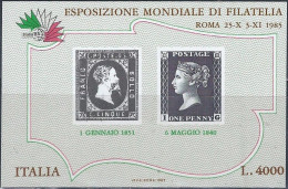 Italia 1985 Esposizione Mondiale Di Filatelia 3 Foglietti Nuovi Perfetti - Blocs-feuillets