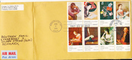 USA FDC 6-6-1974 Centenary Of UPU In A Block Of 8 Sent To Denmark (the Cover Is Folded In The Left Side) - 1961-1970