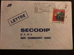 LETTRE TP YT 2513 LA COMMUNICATION LOB 2,20 OBL.MEC.12-7 1988 33 COUTRAS GIRONDE - Covers & Documents