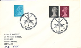 Great Britain Cover With Special Postmark 25th Anniversary 16 SQN RAF Regt. Catterick Richmond Yorkshire 12-1-1973 - Storia Postale