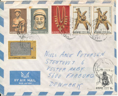 Cyprus Republic Air Mail Cover Sent To Denmark 1982 (small Brown Stains) - Covers & Documents