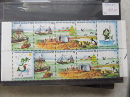 Bd Belgique Belgie  Blad  Feuille Numero   2273B/2276B La Mer Zee Année 1988 Planche 2 Mnh Neuf ** Parfait Perfect - Unused Stamps