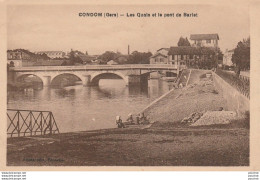 W7-32) CONDOM (GERS ) LES QUAIS ET LE PONT DE BARLET - ( 2 SCANS ) - Condom