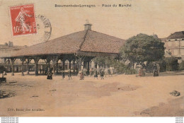 X6-82) BEAUMONT DE LOMAGNE (TARN ET GARONNE) PLACE DU MARCHE - ( ANMATION - HABITANTS - CARTE TOILÉE COULEUR) - Beaumont De Lomagne