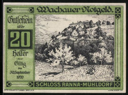 Notgeld Spitz An Der Donau 1920, 20 Heller, Schloss Ranna-Mühldorf  - Oostenrijk