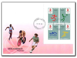 Mozambico 2008, Olympic Games In Beijing, Football, Basketball, Swimming, Athletic, 4val IMPERFORATED In FDC - Sommer 2008: Peking