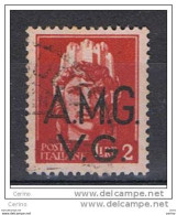 VENEZIA  GIULIA:  1945/47  IMPERIALE  -  £. 2 CARMINIO  US. -  SOPRASTAMPA  SPOSTATA  IN  BASSO  -  SASS. 9 - Gebraucht