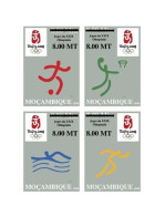 Mozambico 2008, Olympic Games In Beijing, Football, Basketball, Swimming, Athletic, Overprinted, 4val IMPERFORATED - Natation