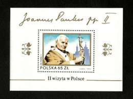 Polska 1987 Pope John Paul II -visit In Poland S/s Sheet MNH - Nuevos