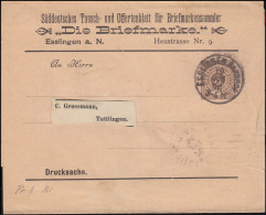 Württemberg PS 2 Streifband Die Briefmarke ESSLINGEN-BAHNHOF 19.6.1896 - Postwaardestukken