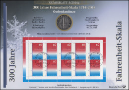 3109 300 Jahre Fahrenheit-Skala - Numisblatt 5/2014 - Coin Envelopes