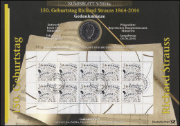 3086 Musiker Und Dirigent Richard Strauss - Numisblatt 3/2014 - Numismatische Enveloppen