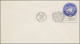 UNO New York Umschlag U 2B UNO-Emblem 4 Cent 1958, 165x92, FDC 2.9.1958 - Altri & Non Classificati