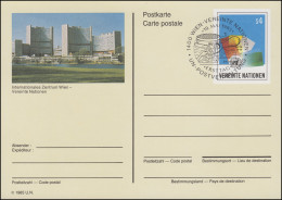 UNO Wien Postkarte P 3 UNO-Emblem 4 Schilling 1985, ET 10.5.1985 - Andere & Zonder Classificatie