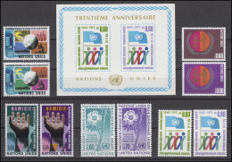 46-55 UNO Genf Jahrgang 1975 Komplett, Postfrisch ** - Otros & Sin Clasificación