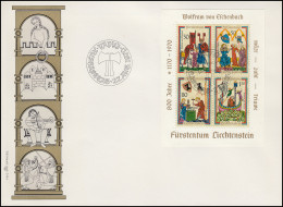 Liechtenstein Block 8 Minnesänger Auf Schmuck-FDC 27.8.1970 - Storia Postale