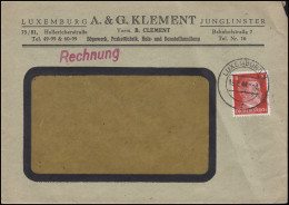 Freimarke Hitler 8 Pf EF Auf Fensterbrief Sägewerk Klement LUXEMBURG 19.8.44 - Agricultura