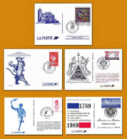 Lot De 5 Entiers Postaux Réservataires De La Poste, France - Lots & Kiloware (mixtures) - Max. 999 Stamps