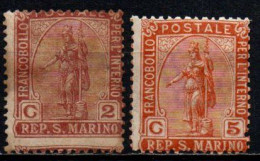 1899 - San Marino 32/33 Statua Della Libertà  ++++++ - Ongebruikt