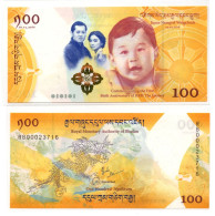 Bhutan 100 Ngultrum 2016 Commemorative Birth Of Royal Prince P-37 UNC - Bhután