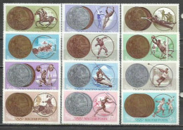 2328- NUEVO * SERIE COMPLETA  HUNGRÍA 1965 Nº 1700/1711 OLIMPIADAS TOKYO MEDALLAS ORO YVERT 8,50€ - Ungebraucht